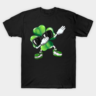 St Patricks Day Dabbing Shamrock Men Women Boy Girls Dance T-Shirt